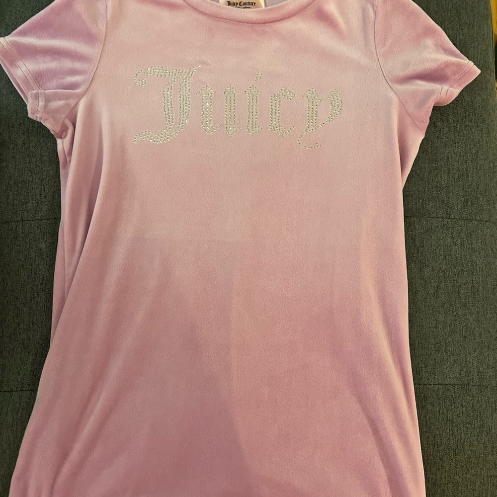 Juicy Couture Pink Short Sleeve Tee with Glitter Logo